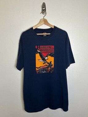 Vintage Y2K Harley-Davidson Atlanta Eagle Navy Tee Size: XL
